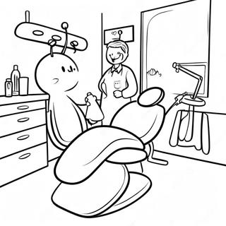 Page à colorier de cabinet dentaire | Page de coloriage Dentiste