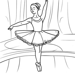 Page à colorier de Danseuse de Ballet en Pose Gracieuse | Page de coloriage J'aime danser