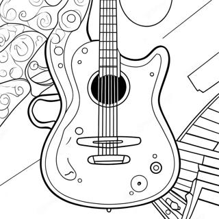Page à colorier guitare | Page de coloriage Guitare