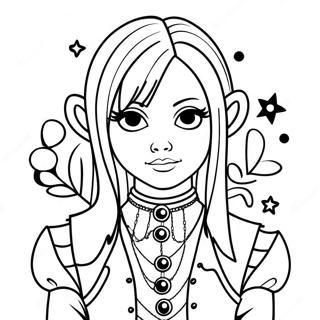 Page à colorier personnage emo gothique | Page de coloriage Emo