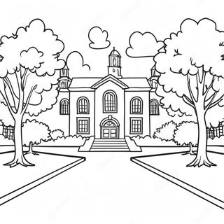 Page à colorier campus universitaire | Page de coloriage Collège