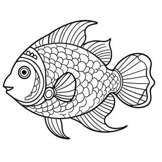 Page à colorier poisson tropical coloré | Page de coloriage Tropical
