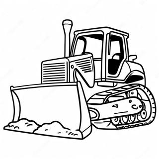 Page à colorier du Bulldozer Creusant Profondément | Page de coloriage Bulldozer