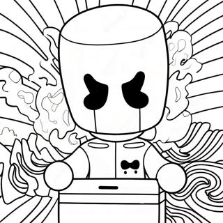 Page à colorier de DJ Marshmello | Page de coloriage DJ Marshmello