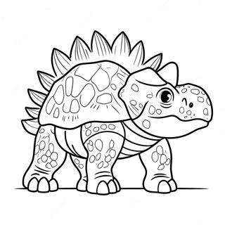 Page à colorier de l'Ankylosaure | Page de coloriage Ankylosaure