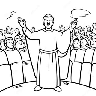 Page à colorier Paul prêchant à la foule | Page de coloriage Saul devient Paul