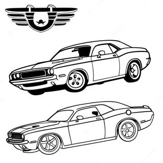 Page à colorier Dodge Challenger | Page de coloriage Dodge Challenger