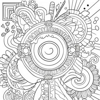 Page à colorier symboles culturels | Page de coloriage Culturel