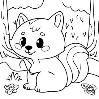 Page à colorier d'animaux de la forêt mignons sur le thème de l'écologie | Page de coloriage Écologie