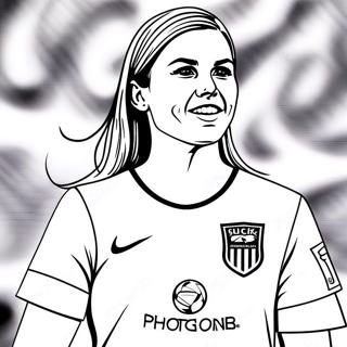 Page à colorier d'Alex Morgan, star du football | Page de coloriage Alex Morgan