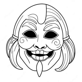 Page à colorier Masque d'Halloween | Page de coloriage Masque d'Halloween