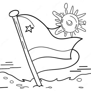 Page à colorier Drapeau du Chili | Page de coloriage Chili