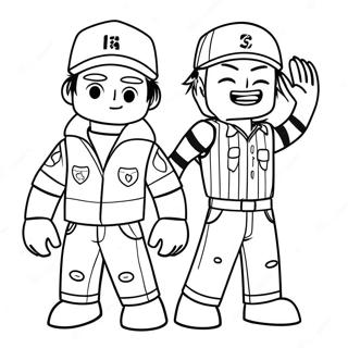 Page à colorier les personnages Roblox de l'évasion | Page de coloriage Jailbreak Roblox