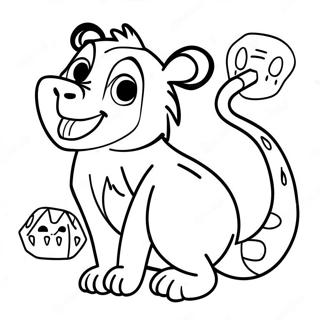 Page à colorier Zoboomafoo avec des animaux colorés | Page de coloriage Zoboomafoo