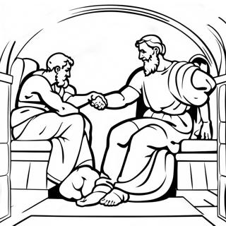 Page à colorier Michel-Ange peignant la Chapelle Sixtine | Page de coloriage Michel-Ange