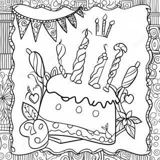 Page à colorier de cartes d'anniversaire colorées | Page de coloriage Cartes