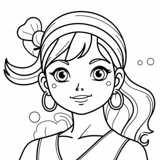 Page à colorier du personnage Nami | Page de coloriage Nami