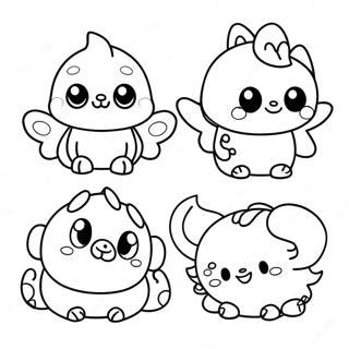 Page à colorier Créatures mignonnes de Palworld | Page de coloriage Palworld