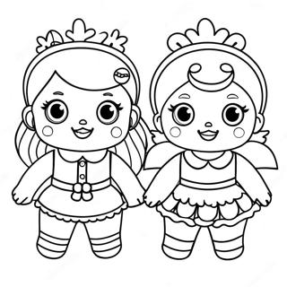 Page à colorier Poupées LOL Surprise en tenues festives | Page de coloriage LOL Noël