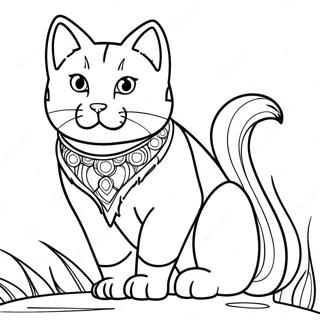 Page à colorier Chat guerrier | Page de coloriage Chat Guerrier