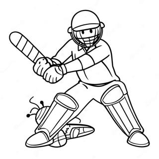 Criquet à Colorier | Page de coloriage Cricket