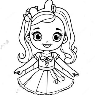 Page à colorier de Ruby de Rainbow High avec une robe étincelante | Page de coloriage Rainbow High Ruby