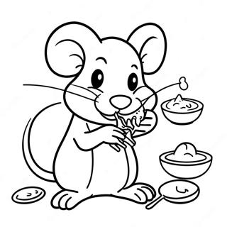 Page à colorier de Rémy le Rat cuisinier | Page de coloriage Ratatouille