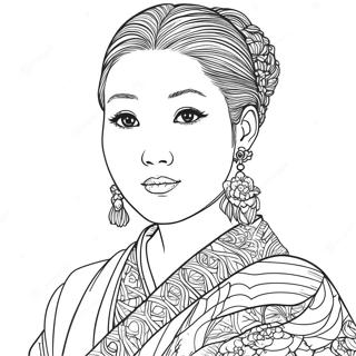 Page à colorier de Kanao | Page de coloriage Kanao