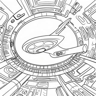 Page à colorier le vaisseau spatial Enterprise | Page de coloriage Star Trek