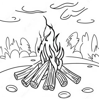 Page à colorier de feu de joie coloré de Lag BaOmer | Page de coloriage Lag BaOmer