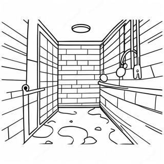 Page à colorier de cellule de prison amusante | Page de coloriage Prison