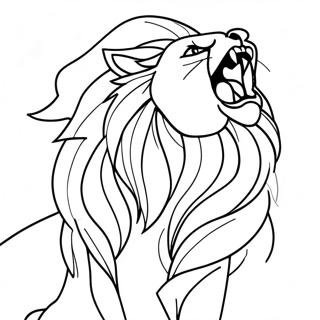 Page à colorier Lion Majestueux Rugissant | Page de coloriage Grand Chat