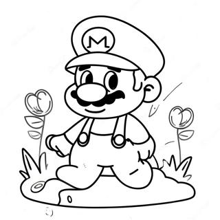 Page à colorier de Mario aventurier au pays des merveilles | Page de coloriage Mario Wonder