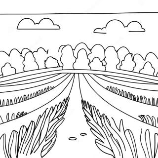 Page à colorier Beau Champ de Lavande | Page de coloriage Lavande
