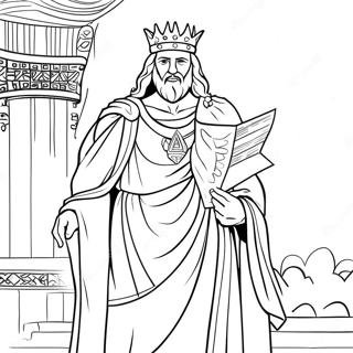 Page à colorier du roi Salomon | Page de coloriage Roi Salomon