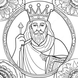 Page à colorier du sage roi Salomon avec une couronne | Page de coloriage Roi Salomon