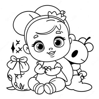 Page à colorier Bébés Princesses Disney Adorables | Page de coloriage Bébé Disney
