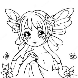 Page à colorier fée anime | Page de coloriage Fée Anime