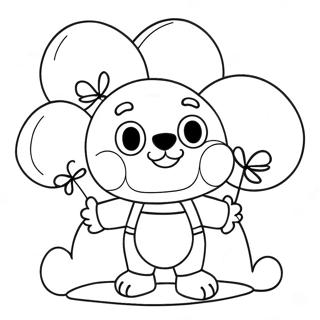 Page à colorier de Killy Willy avec des ballons colorés | Page de coloriage Killy Willy