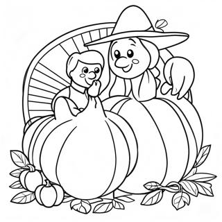 Page à colorier des Pèlerins de Thanksgiving | Page de coloriage Pèlerins