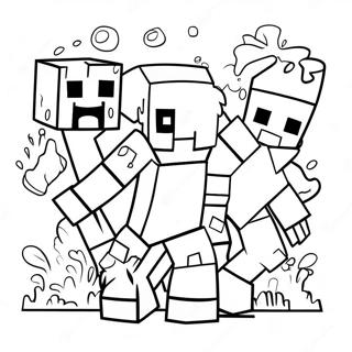 Page à colorier des monstres mutants de Minecraft | Page de coloriage Monstres Mutants Minecraft
