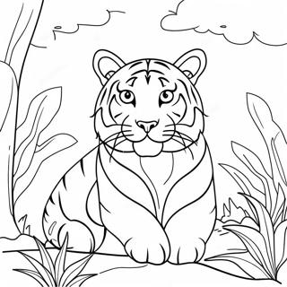 Page à colorier du tigre du Bengale | Page de coloriage Bengals