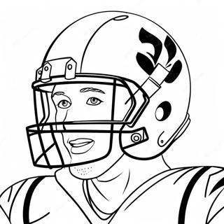 Page à colorier d'un joueur de football des Bengals | Page de coloriage Bengals
