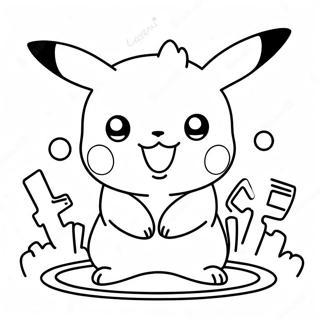 Page à colorier Pikachu d'Among Us | Page de coloriage Pikachu Among Us