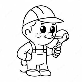 Page à colorier de soudeur de dessin animé mignon | Page de coloriage Soudage