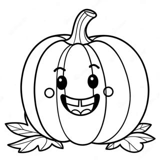 Page à colorier Citrouille Souriante | Page de coloriage Citrouille