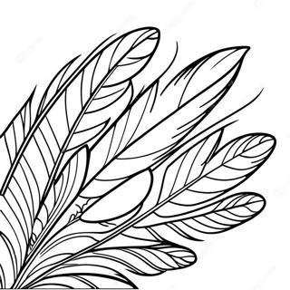 Page à colorier de plume de dinde | Page de coloriage Plume de dinde