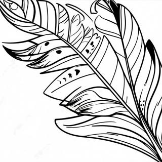 Page à colorier de plume de dinde colorée | Page de coloriage Plume de dinde