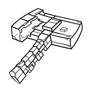 Page à colorier hache Minecraft | Page de coloriage Hache Minecraft