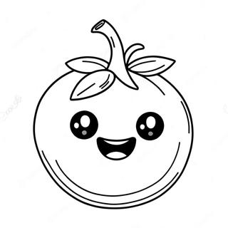 Page à colorier personnage de tomate mignon | Page de coloriage Tomate